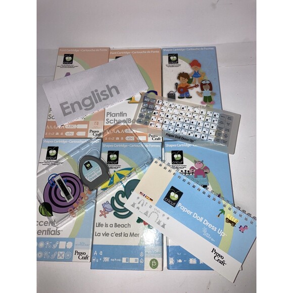 Lot 7 Cricut Cartridges w/Manual & Keyboard Complete in Boxes - Picture 5 of 5